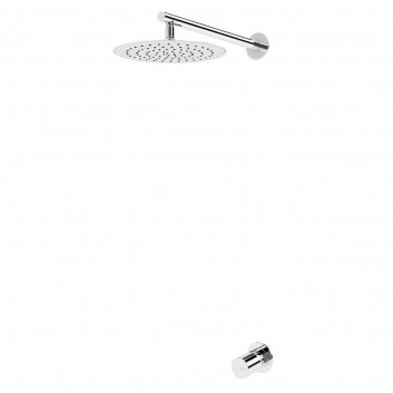 Shower set Bruma Avalon, concealed, 1 wyjście wody, overhead shower 250mm with arm ściennym, chrome