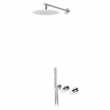 Shower set Bruma Avalon, concealed, 1 wyjście wody, overhead shower 250mm with arm ściennym, chrome