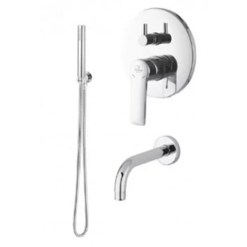 System shower Demm Shine, concealed, 2 wyjścia wody, spout 15cm, chrome