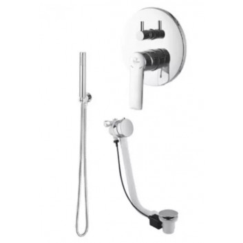 System shower Demm Shine, concealed, 2 wyjścia wody, bathtub overflow z funkcją napełniania długość 55 cm, chrome