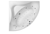 Asymmetric bathtub Ruben Blues corner, 150 x 150 x 50 cm z systemem hydromasażu Rexus - white