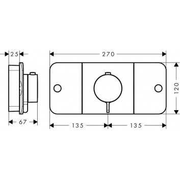 Module thermostatic Axor One, concealed, 1 odbiornik wody, external part, black mat