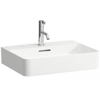 Washbasin ścienno-countertop 550 x 420 mm SaphirKeramik with tap hole white- sanitbuy.pl