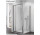 Door 1 hinged SanSwiss Top-Line (TED) with fixed panel w linii, 120x190cm, white profile, transparent glass