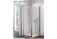 Door 1 hinged SanSwiss Top-Line (TED) with fixed panel w linii, 120x190cm, white profile, transparent glass