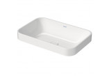 Countertop washbasin Duravit Happy D.2, 60x46xm, overflow, 1 battery hole, zawór Push-Open, powłoka WonderGliss, white