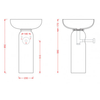 Artceram COGNAC 46 washbasin Quadro 