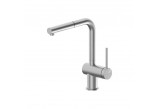Sink mixer Bruma single lever with pull-out spray - Satin stainless steel