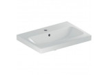 Countertop washbasin Geberit iCon Light, 60x42cm, z overflow, with tap hole, white