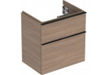Wall mounted cabinet pod umywalkę Geberit iCon 59,2 cm x 61,5 cm x 41,6 cm, with two drawers - oak/lava mat