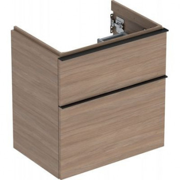Wall mounted cabinet pod umywalkę Geberit iCon 59,2 cm x 61,5 cm x 47,6 cm, with two drawers - oak
