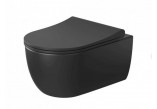 Bowl WC hanging Massi Decos Rimless, bezrantowa, 55x36cm, soft-close WC seat, black mat