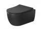 Bowl WC hanging Massi Decos Rimless, bezrantowa, 55x36cm, soft-close WC seat, black mat