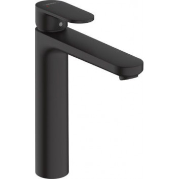 Washbasin faucet Hansgrohe Rebris S single lever 80 CoolStart z metalowym kompletem odpływowym - black mat