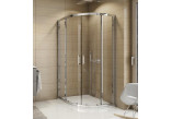 Quadrant shower enclosure Sanswiss Top-Line S, 90cm, sliding door, glass transparent, white profile