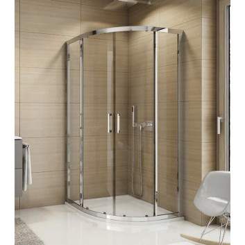 Quadrant shower enclosure Sanswiss Top-Line S, 90cm, sliding door, glass transparent, white profile