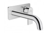 Wall mounted washbasin faucet Hansgrohe Vernis Shape, concealed, spout 20,5 cm - chrome