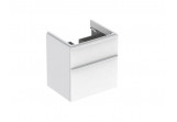 Wall mounted cabinet vanity Geberit Smyle Square 60 cm, with two drawers - white shine