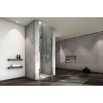 Shower cabin Sanswiss Cadura CA13+CAT1, 90x90cm, right, glass transparent, profil black