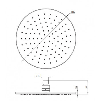 Shower head Deante Floks fi 300mm steel- sanitbuy.pl