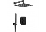 Shower set concealed Deante Box Nero thermostatic with head shower 30 cm - black mat 