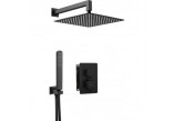 Shower set concealed Deante Box Nero thermostatic with head shower 30 cm - nero (black mat)