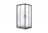 Shower cabin square Besco Modern Black 90, 90x90x190cm, glass transparent, profil black mat