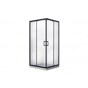 Shower cabin semicircular Besco Modern 165, 90x90cm, glass transparent, profil chrome