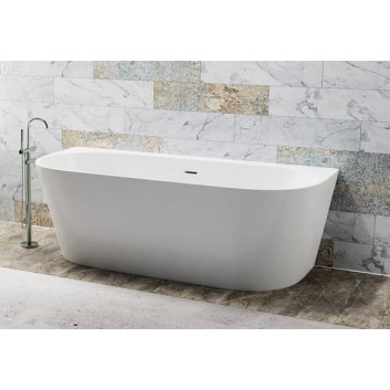 Bathtub freestanding Corsan E041 Olvena 160 cm z wykończeniem chrome