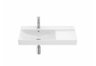 Washbasin wall mounted Roca One, left, 80x46cm, z overflow, with hole na baterie, with coating Superglaze - white
