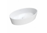 Countertop washbasin Omnires Bari M+, 50x30cm, without overflow - white shine