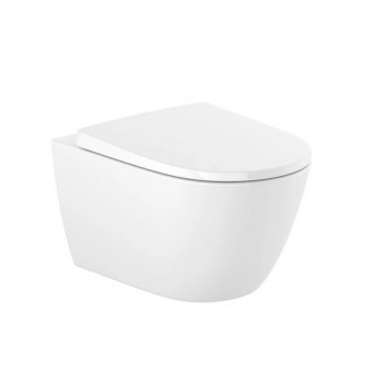 Wall-hung wc Roca Ona Compacto Rimless, 48x36cm, white