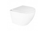 Set Wall-hung WC wc Oltens Hamnes Kort, 49x36,5cm, PureRim, with coating SmartClean with soft-close WC seat - white