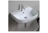 Wall-hung washbasin lub countertop Scarabeo Teorema, 41x35cm, z overflow, white