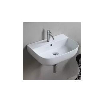 Wall-hung washbasin lub countertop Scarabeo Teorema, 41x35cm, z overflow, white