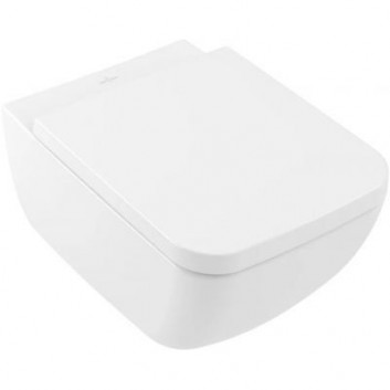 Set (bowl + soft-close WC seat SlimSeat) Villeroy & Boch Collaro Combi-Pack White Alpin, bowl bezrantowa, white