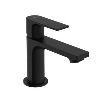 Washbasin faucet Hansgrohe Rebris S single lever 80 CoolStart z metalowym kompletem odpływowym - black mat