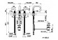 3-hole washbasin faucet Gessi Inciso, standing, height 145mm, korek automatyczny, chrome