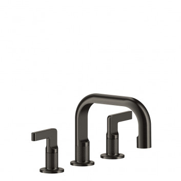 3-hole washbasin faucet Gessi Inciso, standing, height 145mm, korek automatyczny, chrome