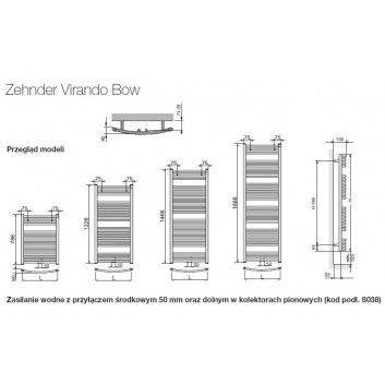 Grzejnik Zehnder Virando Bow 78,6 x 49,3 cm - white