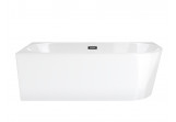 Corner bathtub Corsan Intero 160 cm for wall installation, left, z wykończeniem black - white