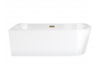 Corner bathtub Corsan INTERO left 170 cm z wykończeniem złotym - white