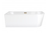 Corner bathtub Corsan INTERO left 170 cm z wykończeniem złotym - white