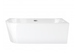Corner bathtub for wall installation Corsan INTERO right 160 cm z wykończeniem chrome - white