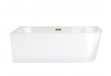 Corner bathtub Corsan Intero for wall installation, left 160 cm z wykończeniem złotym - white
