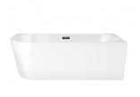 Corner bathtub for wall installation Corsan INTERO right 160 cm z wykończeniem black - white