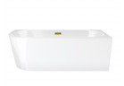 Corner bathtub for wall installation Corsan INTERO right 160 cm z wykończeniem złotym - white