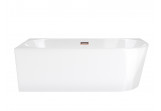 Corner bathtub Corsan INTERO for wall installation, left 160 cm z wykończeniem różowe gold - white