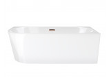 Corner bathtub for wall installation Corsan INTERO right 160 cm z wykończeniem różowe gold - white