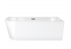 Corner bathtub for wall installation Corsan INTERO right 160 cm z wykończeniem różowe gold - white